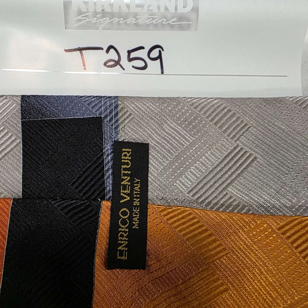 ENRICO VENTURI‎ Silk Tie Geometric Pattern Made in Italy Men's Necktie Designer